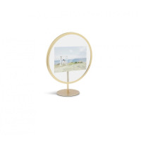 Portafoto a tondo 10x15 - finishing opaco ottone - serie infinity