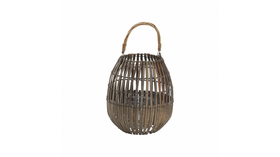 Lanterne e portacandele: Lanterna bamboo grey 25x40h