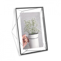 Portafoto con cornice geometrica 3d - 13x18 - finitura cromata...