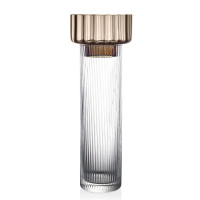 Vaso 43,5 cm grigio bronzo e trasparente - linea xyz