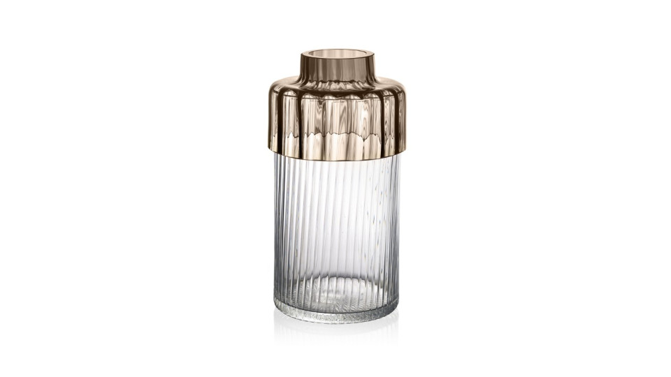 Vaso 28 cm bronzo e trasparente - linea xyz