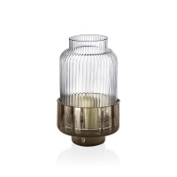 Porta candele bronzo e trasparente - linea xyz