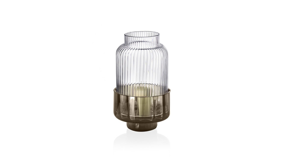 Porta candele bronzo e trasparente - linea xyz