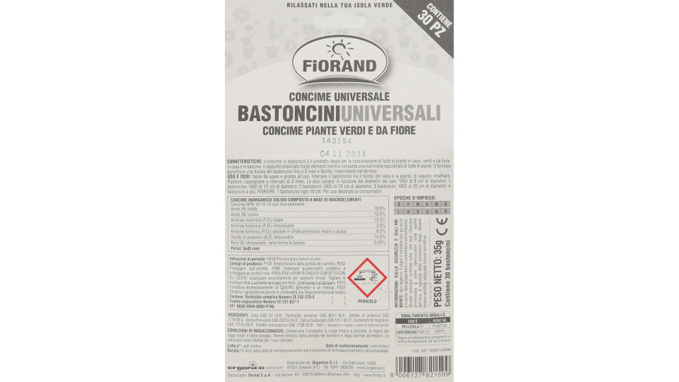 Fiorand concime bastoncini univ. x30