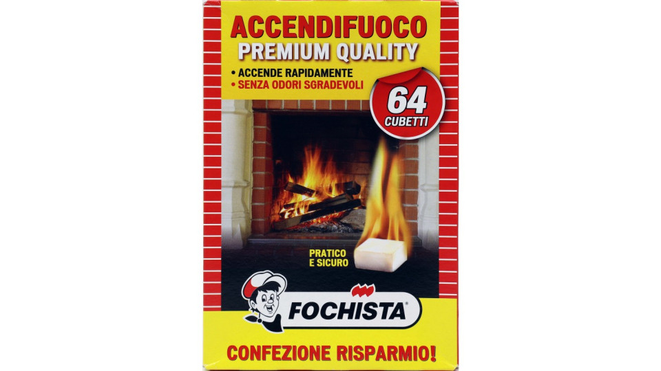 Fochista accendifuoco cubetti x64