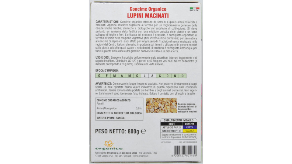 Fiorand concime organico lupini macinati gr.800