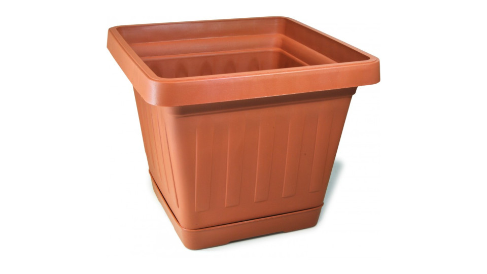 Bama vaso terra quadrato cm.30x30 c/sottovaso