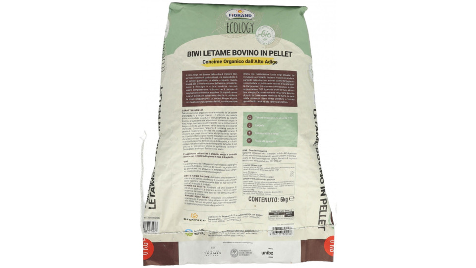 Organica letame bovino in pellet kg.6