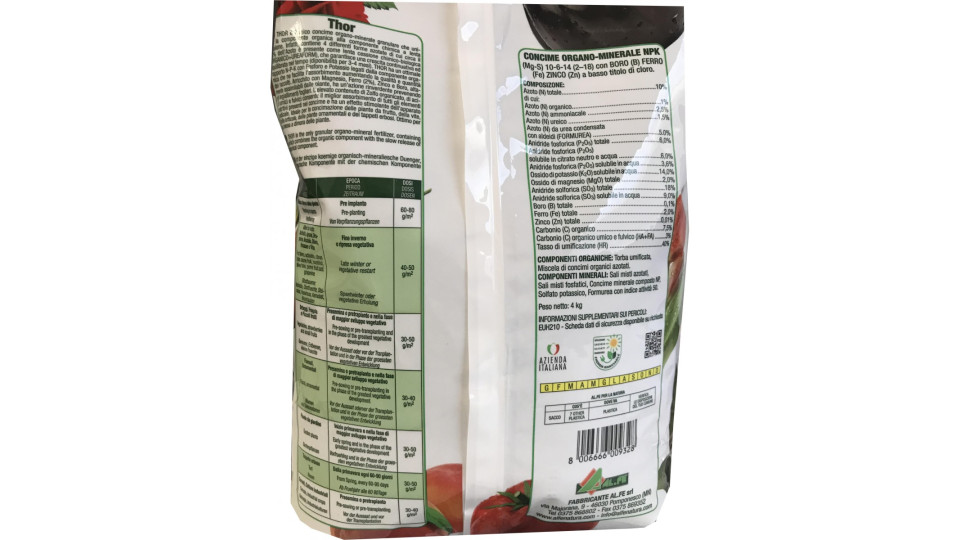 Alfe thor concime organico minerale a lenta cessione kg.4