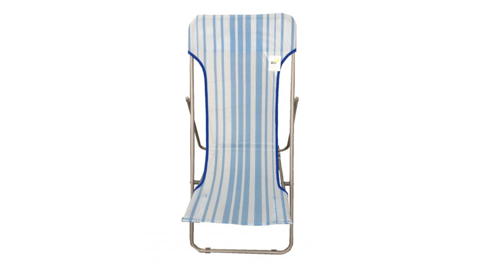 sdraio beach in acciaio e textilene 450 gr/mq riga azzurra