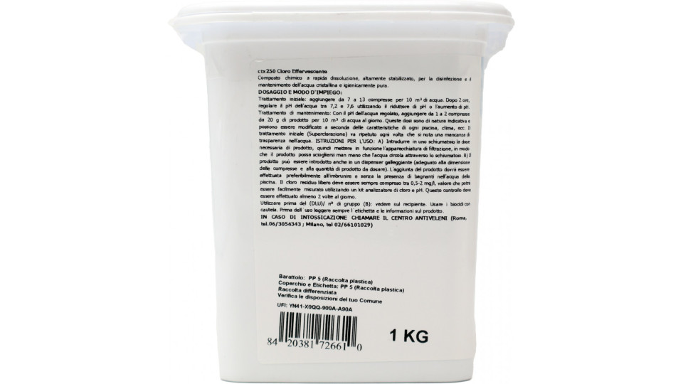 Fluidra ctx cloro effervescente in pastiglie pz.250 kg.1
