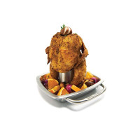 Accessori barbecue: Supporto cuoci pollo con tegame
