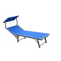 lettino mare ibiza in textilene 580 gr/m&sup2; - colore blu