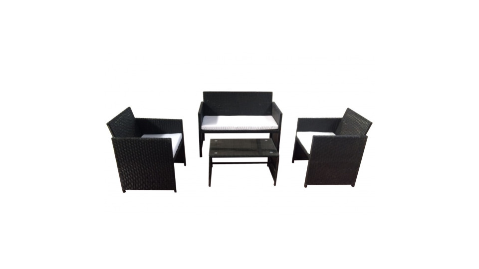 salotto valencia black (2 poltrone 1 divano 1 tavolo)...