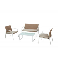 salotto madeira (2 poltrone 1 divano 1 tavolo) colore bianco,...