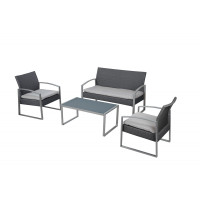 salotto alicante black washed (2 poltrone 1 divano 1 tavolo)...