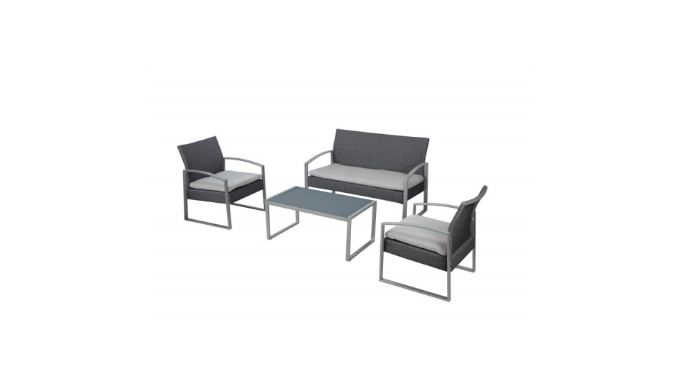 salotto alicante black washed (2 poltrone 1 divano 1 tavolo)...
