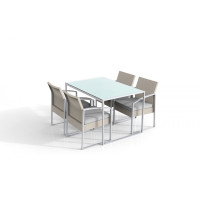 set pranzo bilbao colore white washed (1 tavolo 4 poltrone)