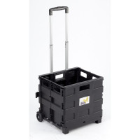 carrello trasporto con cassa in plastica pieghevole portata...