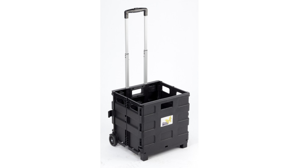 carrello trasporto con cassa in plastica pieghevole portata...