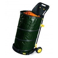 carrello raccoglifoglie in acciaio verniciato con sacco pop up