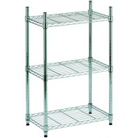 scaffale cromato 3 piani - 60x35x90 cm