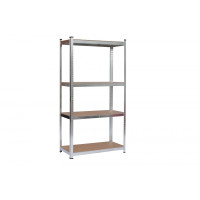 Scaffale 4 ripiani metallo e mdf misure: h 160 l 120 p 40...