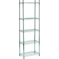 scaffale cromato 5 piani - 60x35x180 cm