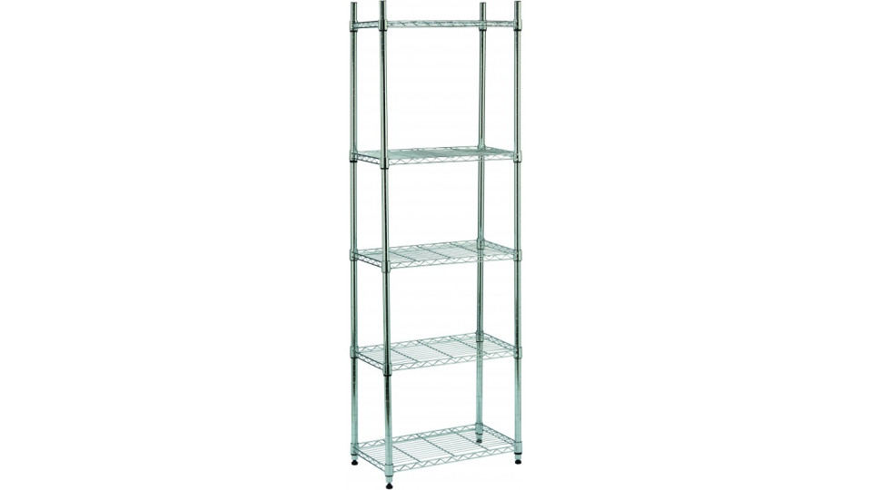scaffale cromato 5 piani - 60x35x180 cm
