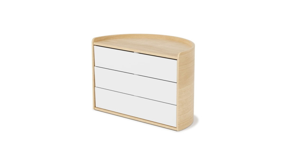 Cassettiere: Moona storage box white natural