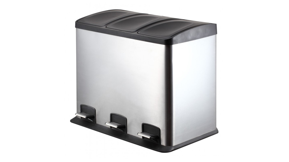 pattumiera a pedale lt.3x12 per raccolta differenziata