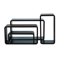 set 4 pz mensola rettangolare stondata noce