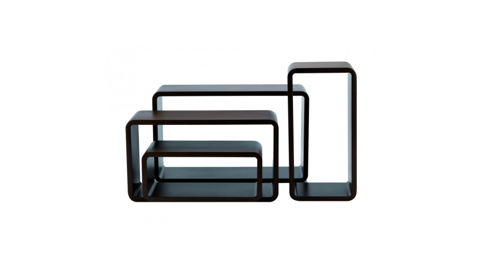 set 4 pz mensola rettangolare stondata noce