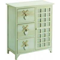 cassettiera 3 cassetti con cuore + anta colore white washed in...