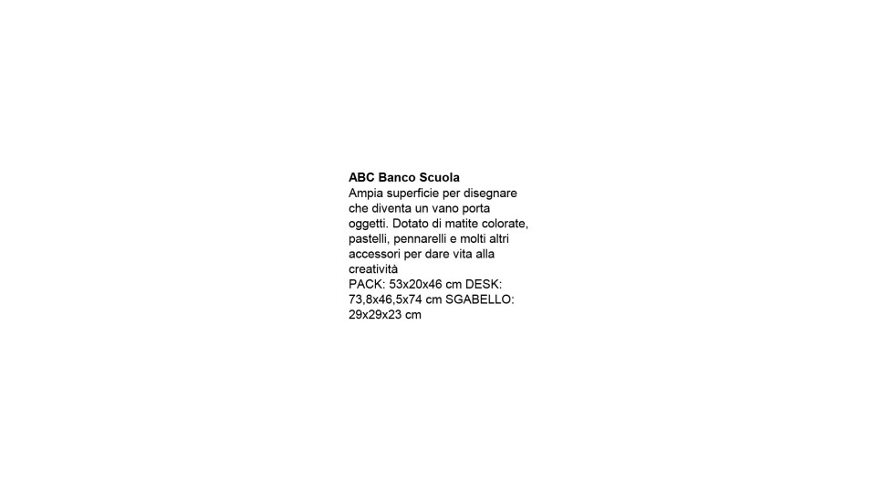 Grand Soleil "ABC banco scuola"