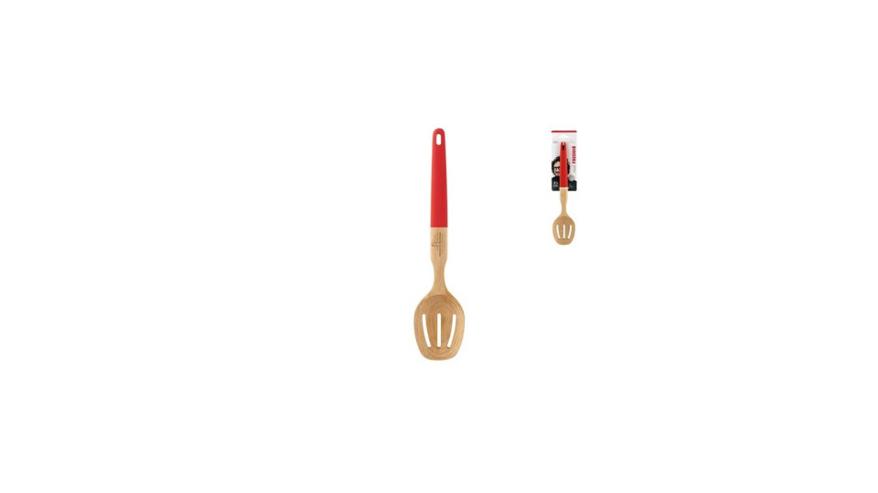 Cucchiaione utensile forato in legno - serie borghese