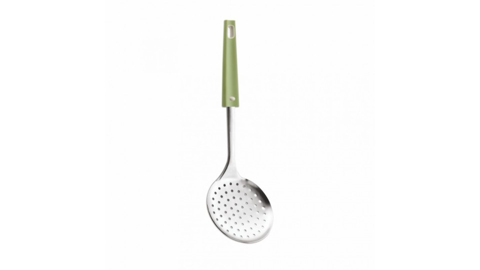 Schiumarola utensile acciaio inox - serie Vera verde bianco