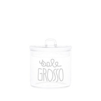 Barattolo in vetro deocrtato diamtero 12 cm - decoro sale grosso