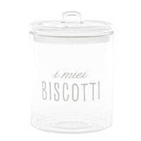 Barattolo in vetro per biscotti diam 15 cm decoro i miei biscotti