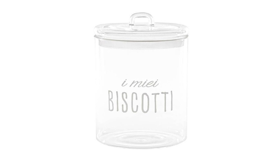Barattolo in vetro per biscotti diam 15 cm decoro i miei biscotti