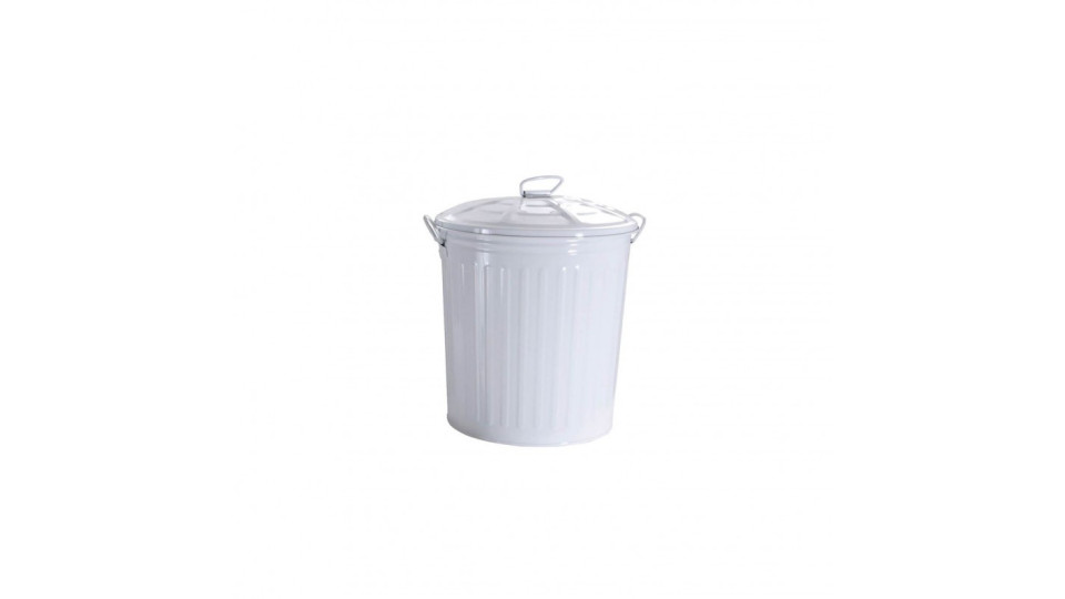 Raccolta differenziata: Bidone in lamiera verniciata 18 lt white