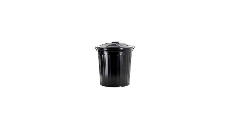 Raccolta differenziata: Bidone in lamiera verniciata 18 lt nero