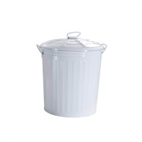 Raccolta differenziata: Bidone in lamiera verniciata 35 lt white