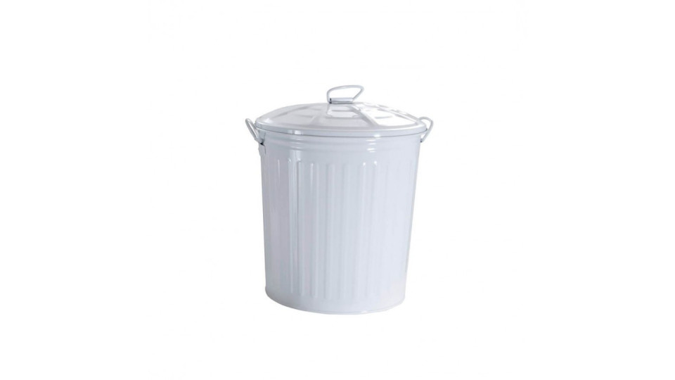 Raccolta differenziata: Bidone in lamiera verniciata 35 lt white