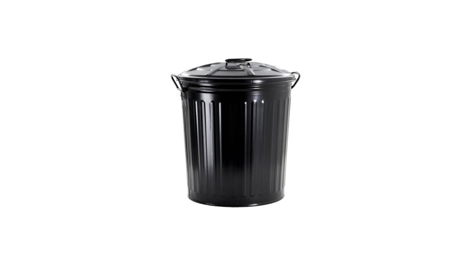 Raccolta differenziata: Bidone in lamiera verniciata 35 lt nero