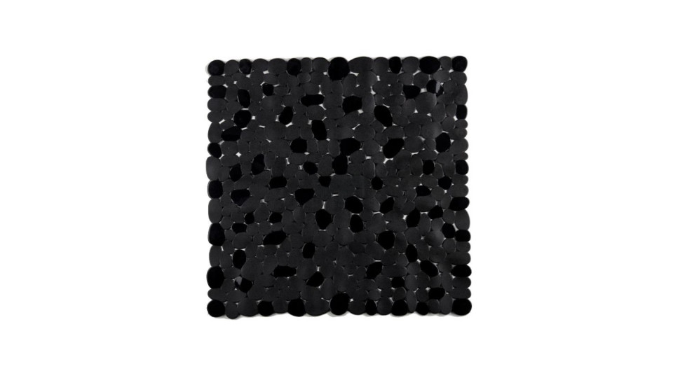 Tappetino antiscivolo doccia nero linea stone