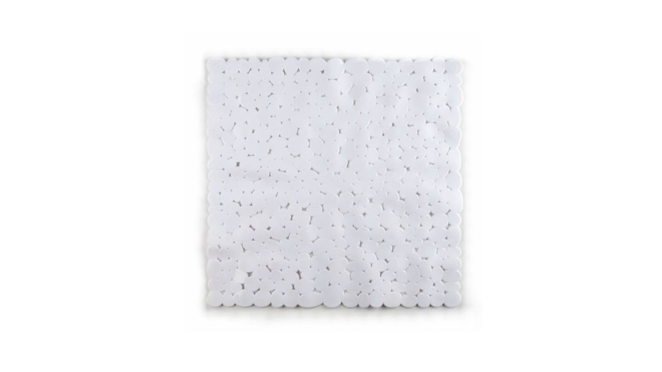 Tappetino antiscivolo doccia bianco linea stone