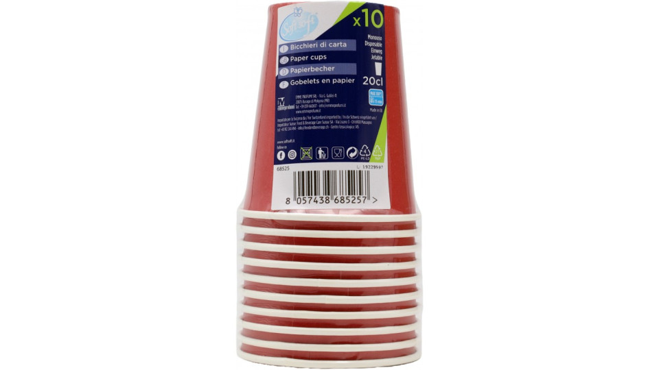 Soft Soft bicchieri carta riciclabile rosso cl.20x10