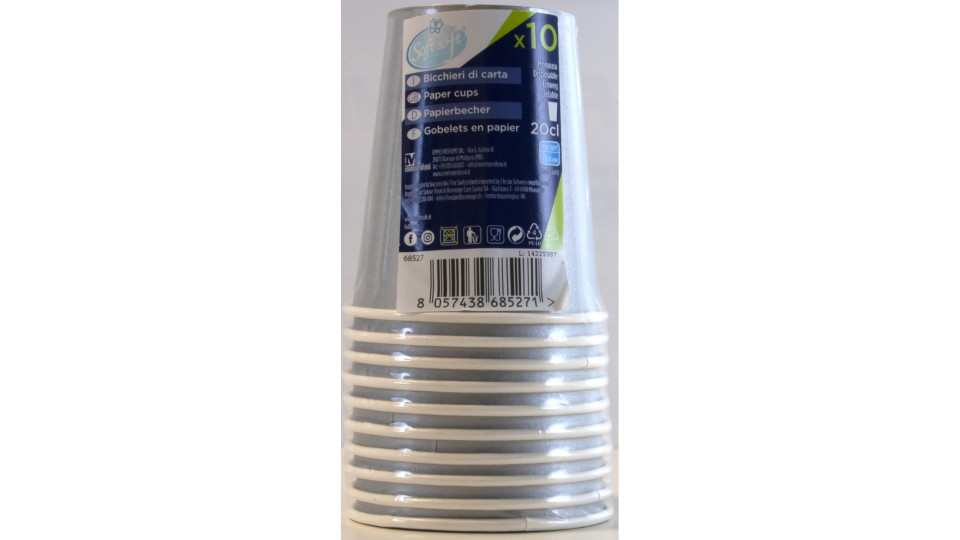 Soft Soft bicchieri argento x10 pz