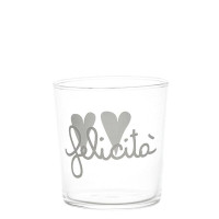 Tumbler in vetro temprato con decoro felicità 35,5 cl